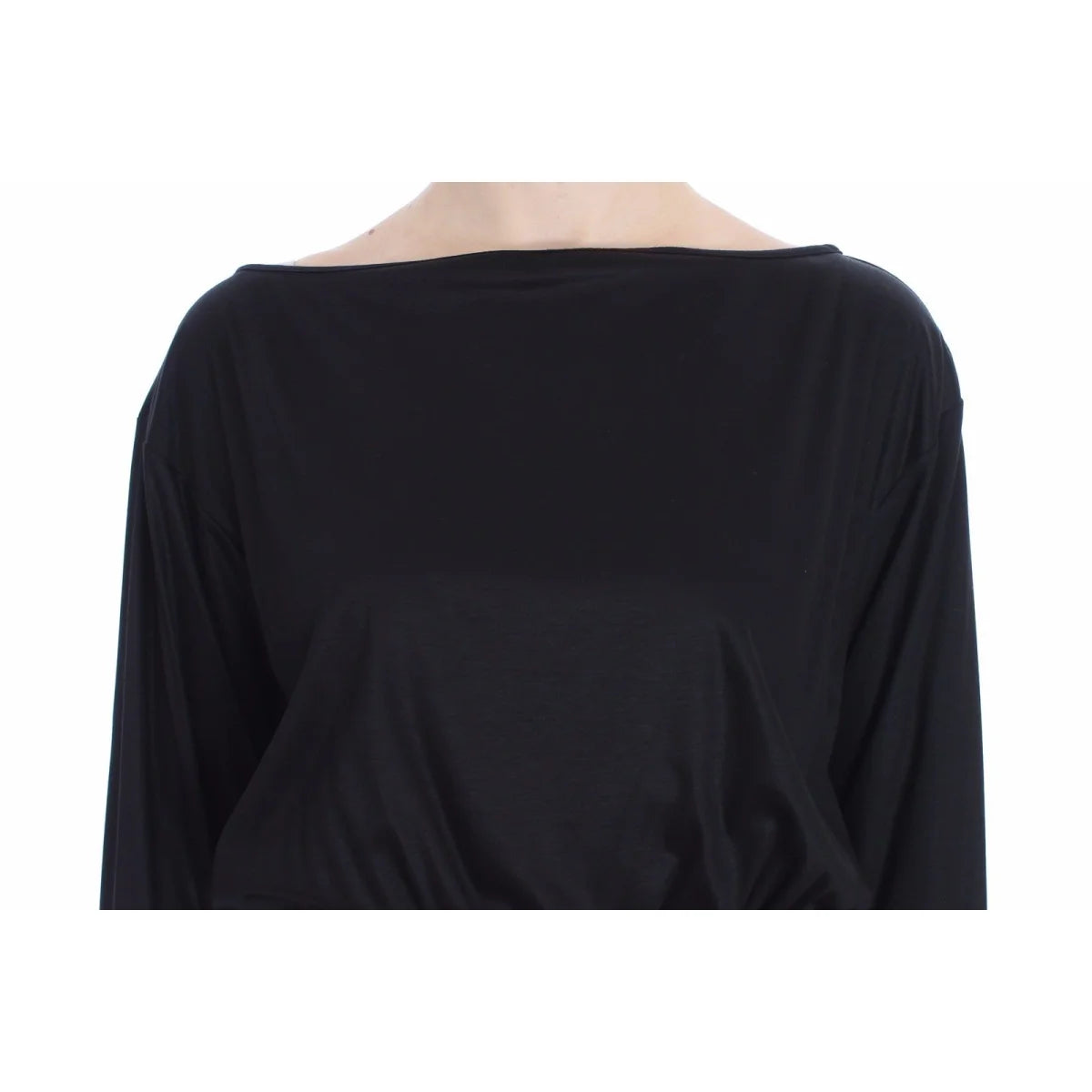 Versace Jeans Black Modal Silk Shift Knee Dress