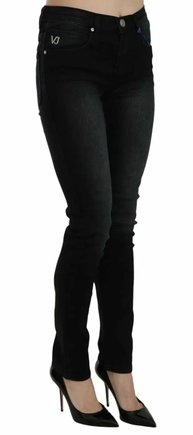 Versace Jeans Couture Dark Black Dora Slim Fit Denim Pants