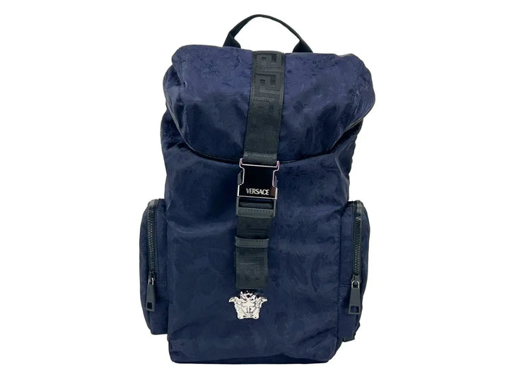 Versace Medusa Nylon Buckle Drawstring Backpack Bag