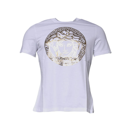 Versace Medusa Print Crew Neck T-Shirt Authentic Cotton Style