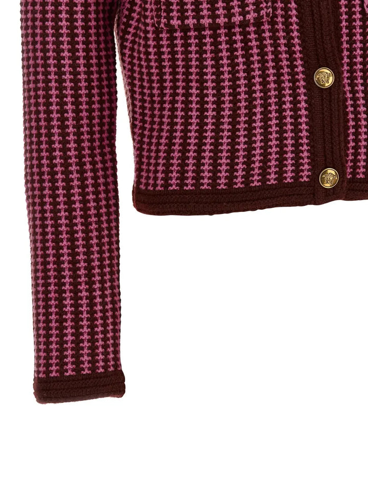 Versace Multicolor Virgin Wool Cardigan