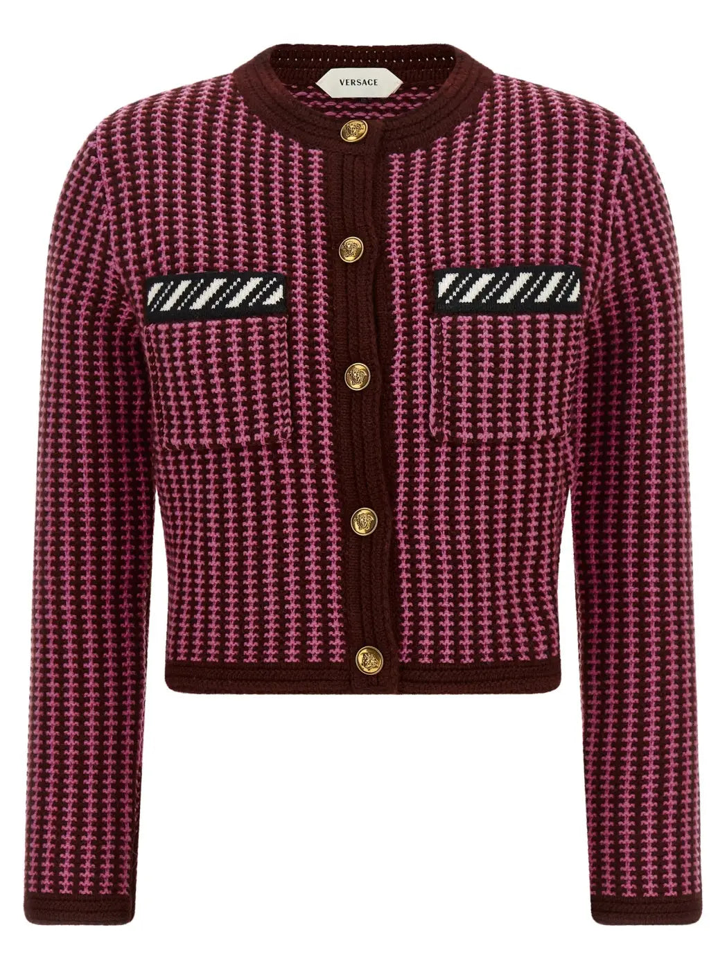Versace Multicolor Virgin Wool Cardigan