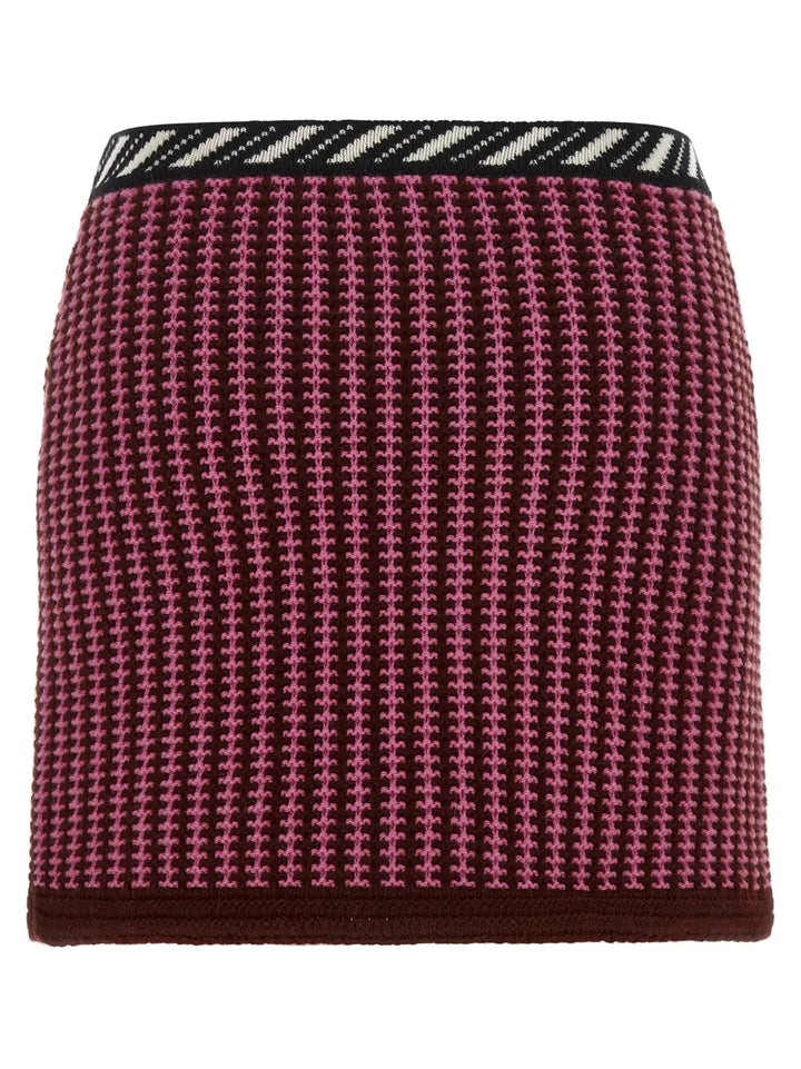 Versace Multicolor Virgin Wool Long Skirt