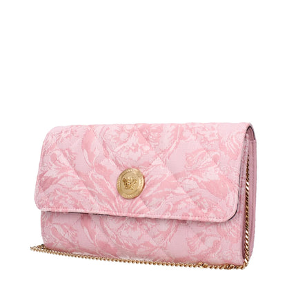Versace Pink Clutch with Removable Shoulder Strap Fashion Clothing Accessory