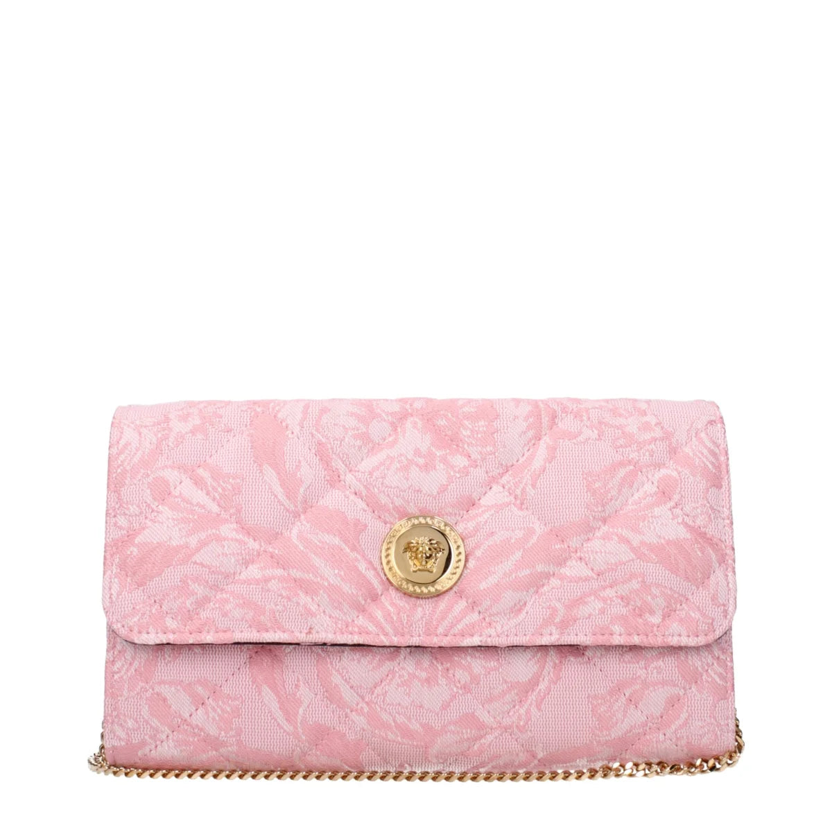 Versace Pink Clutch with Removable Shoulder Strap Fashion Clothing Accessory