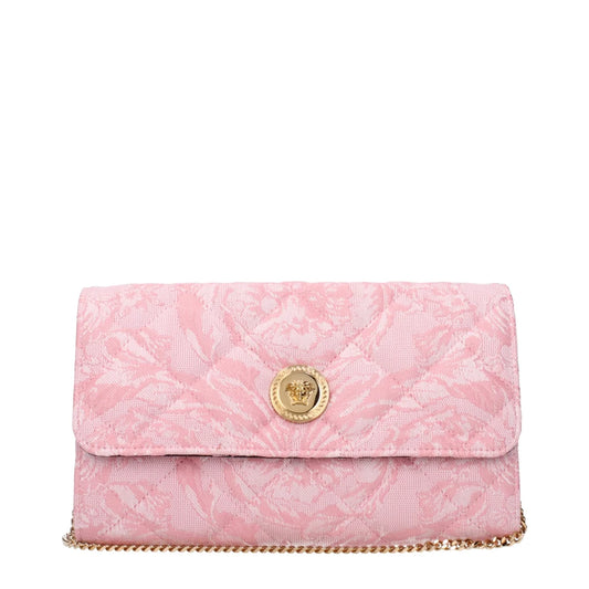 Versace Pink Clutch with Removable Shoulder Strap Fashion Clothing Accessory