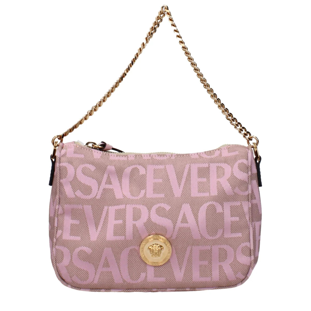 Versace Pink Handbag with Removable Shoulder Strap Fashion Clothing Accessory