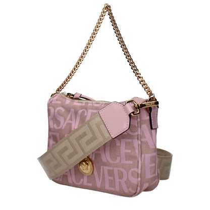 Versace Pink Handbag with Removable Shoulder Strap Fashion Clothing Accessory
