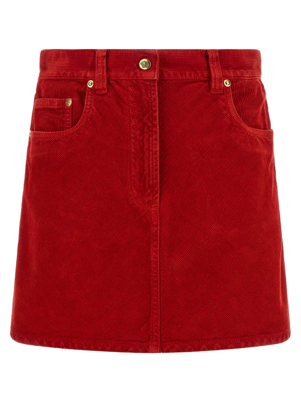 Versace Red Cotton Long Skirt