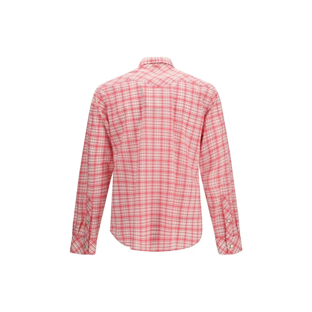 Versace Red Cotton Pattern Shirt