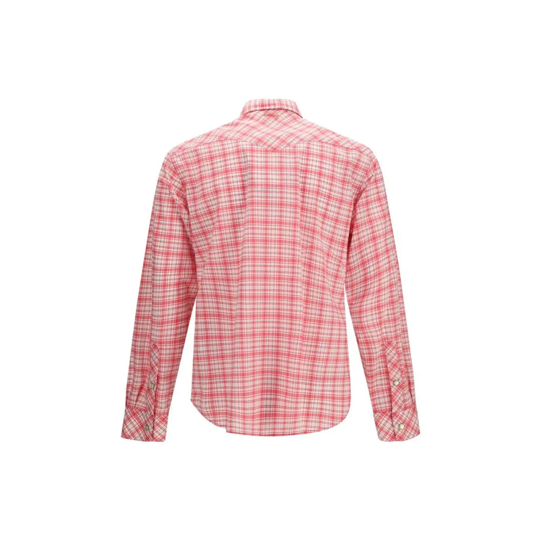 Versace Red Cotton Pattern Shirt