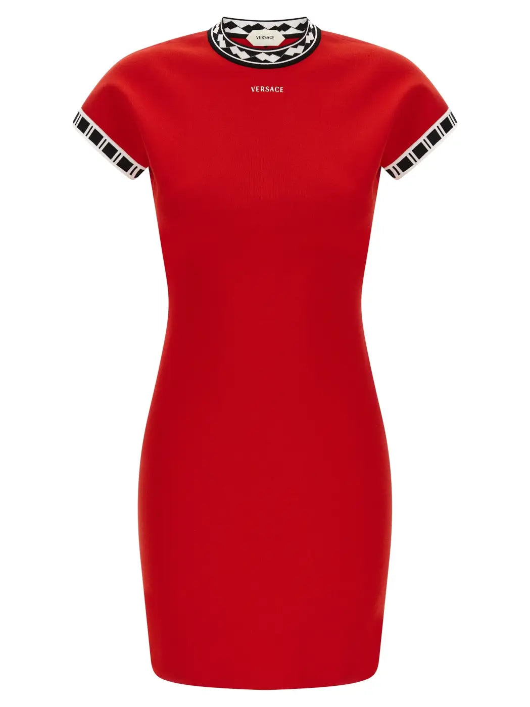 Versace Red Cotton Short Dress