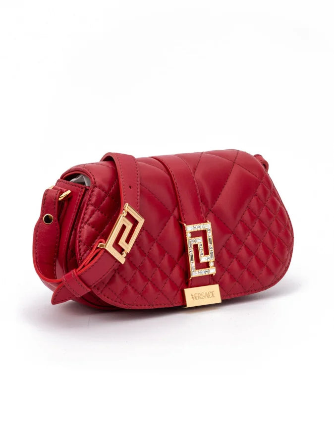 Versace - Red Leather Quilted Shoulder Strap Bag