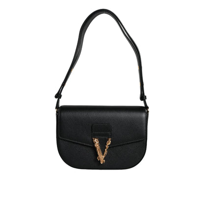 Versace Shoulder Bag with Brand Logo and Solid Color Strap