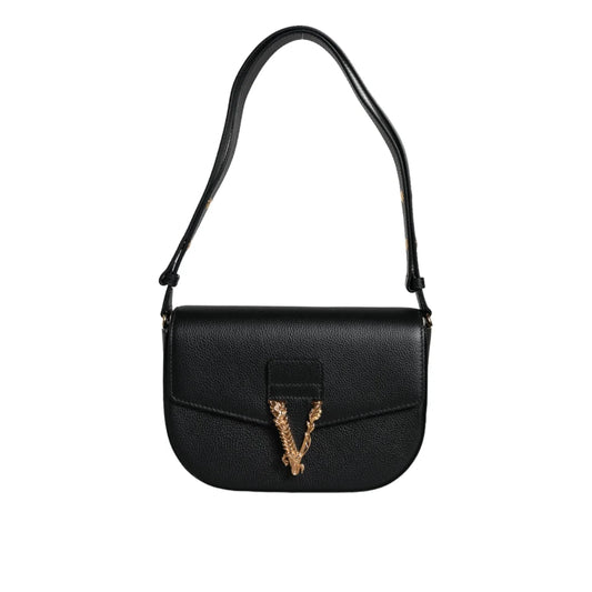 Versace Shoulder Bag with Brand Logo and Solid Color Strap