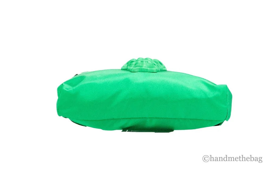 Versace Small Bright Green Nylon Matte Medusa Belt Bag Waist Fanny Pack Purse