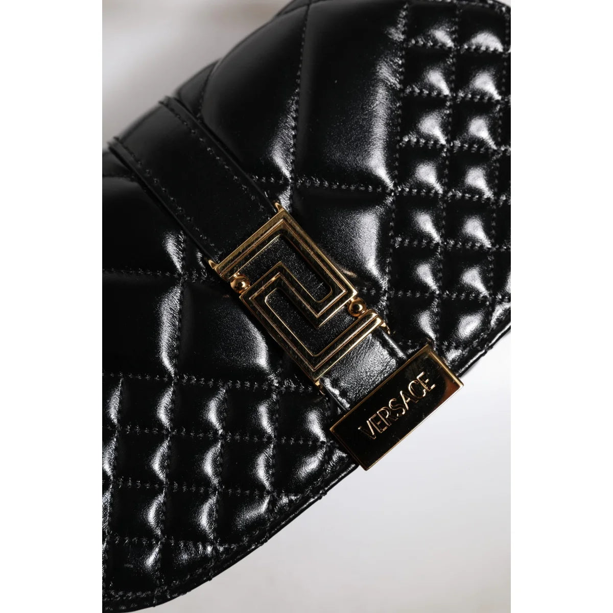 Versace Solid Color Shoulder Strap Luxurious Designer Accessory