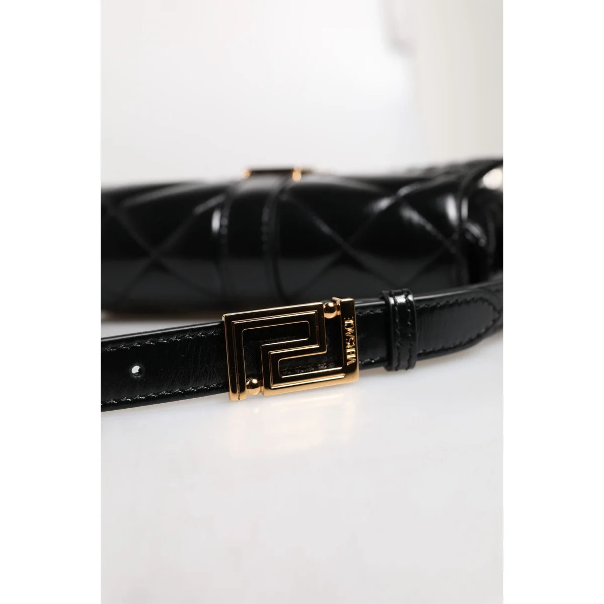 Versace Solid Color Shoulder Strap Luxurious Designer Accessory