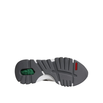 Versace Squalo Gray Leather Mesh Chunky Sneakers Runway Ready