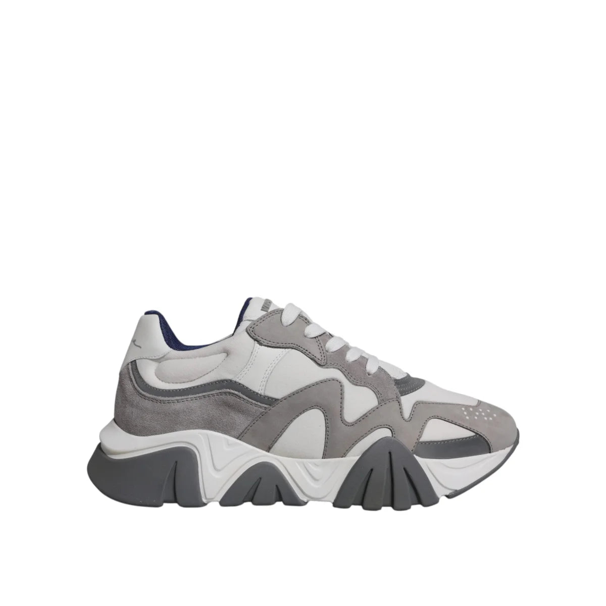 Versace Squalo Gray Leather Mesh Chunky Sneakers Runway Ready