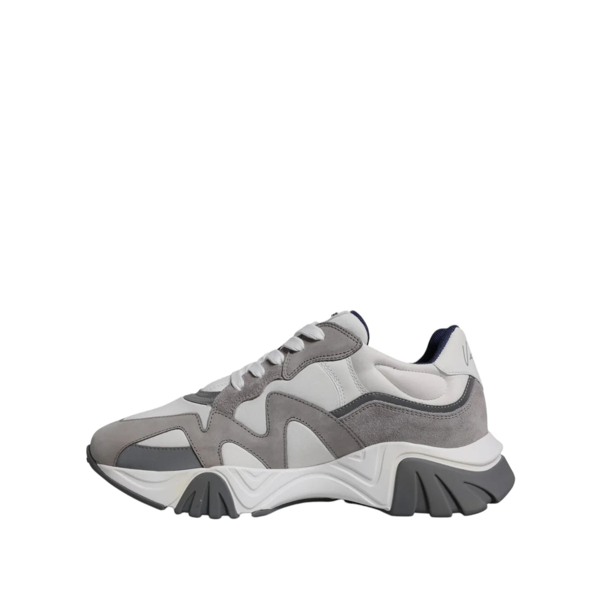 Versace Squalo Gray Leather Mesh Chunky Sneakers Runway Ready