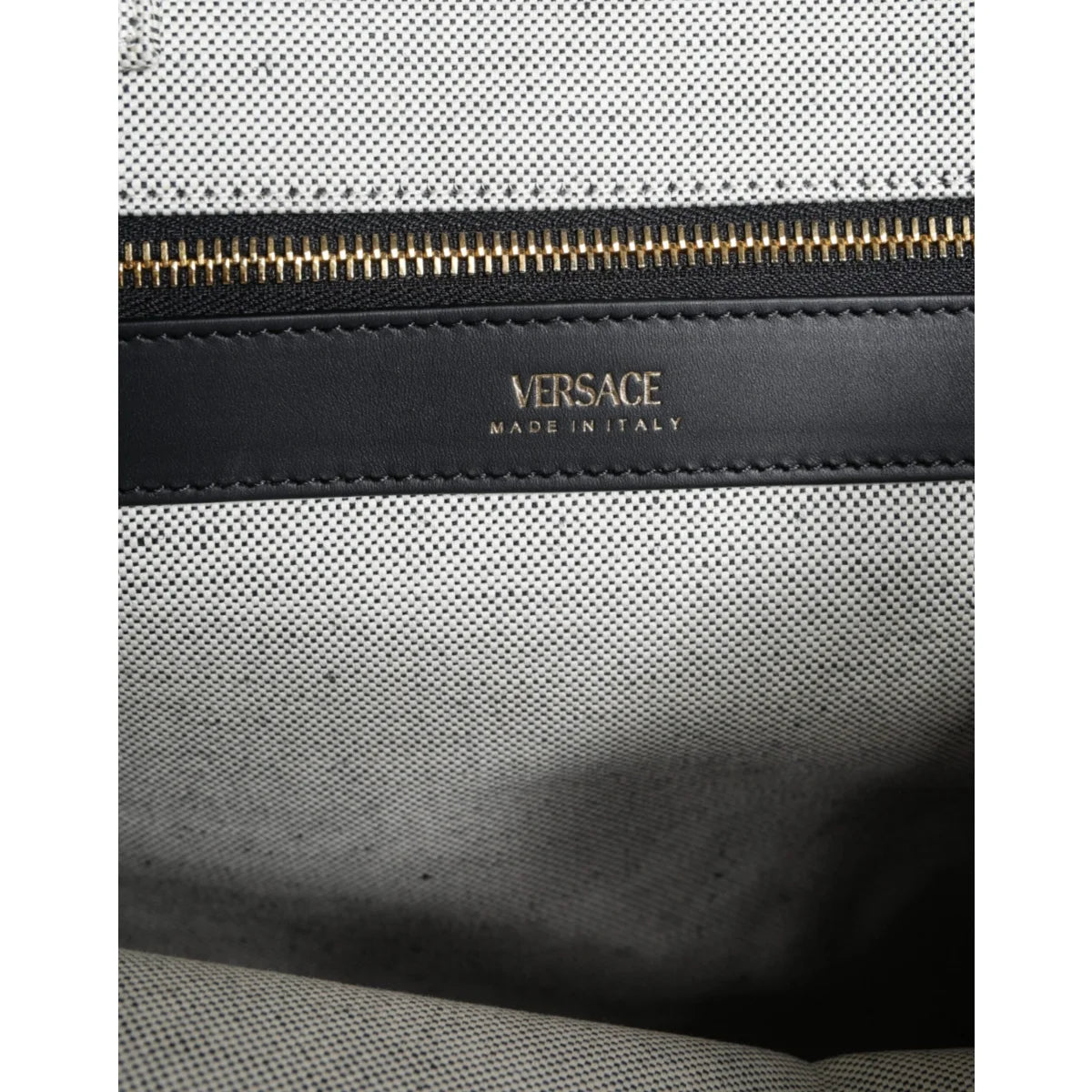 Versace Tote Bag with Crossbody Strap and Iconic Brand Logo