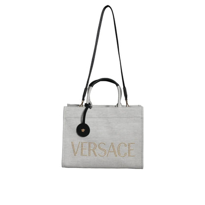 Versace Tote Bag with Crossbody Strap and Iconic Brand Logo