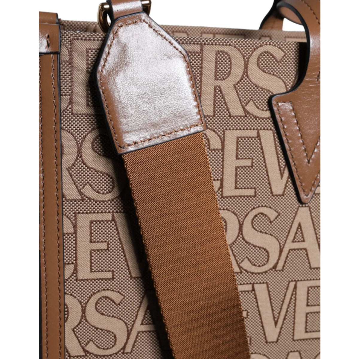 Versace Tote Solid Color Crossbody with Iconic Brand Logo