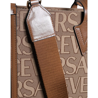 Versace Tote Solid Color Crossbody with Iconic Brand Logo