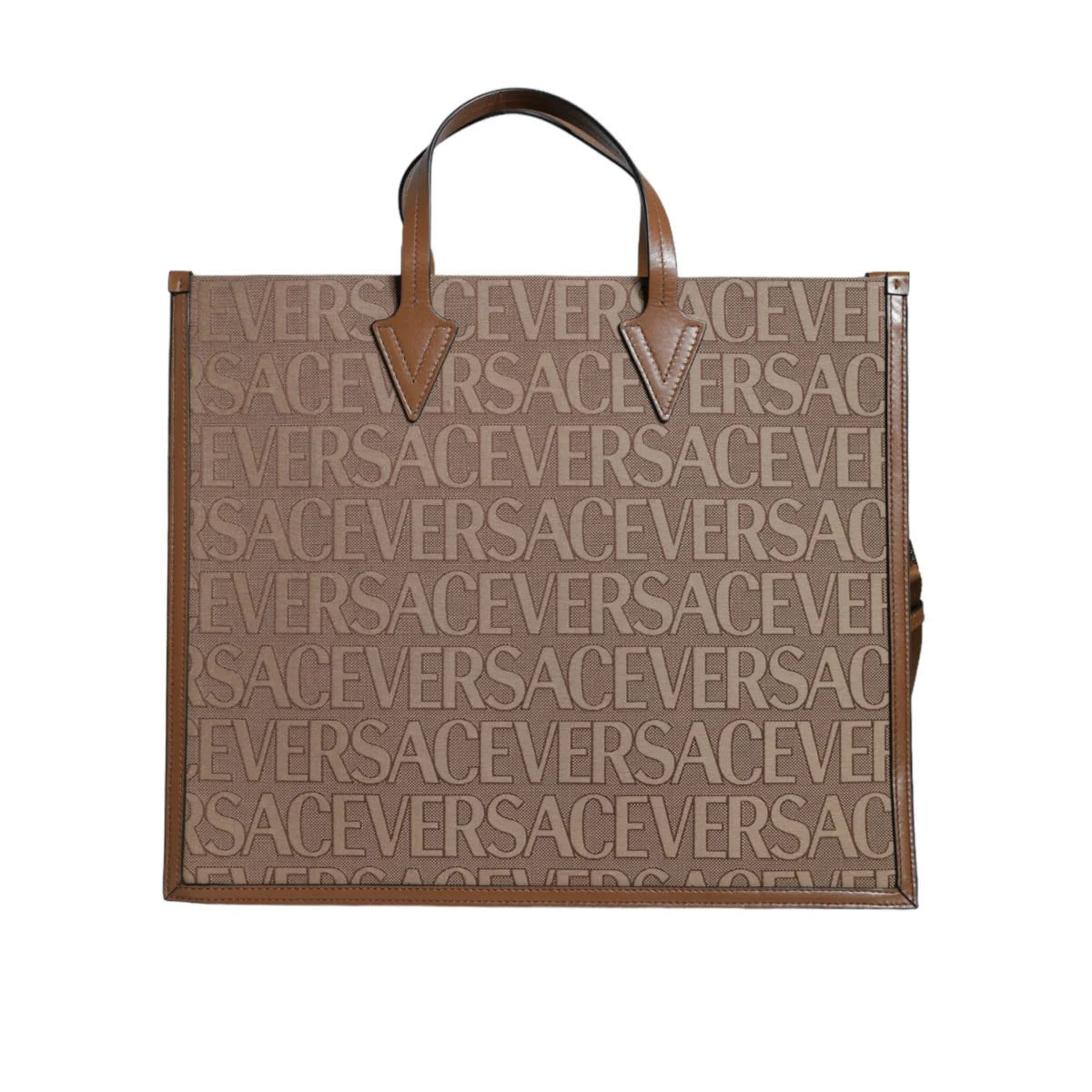 Versace Tote Solid Color Crossbody with Iconic Brand Logo