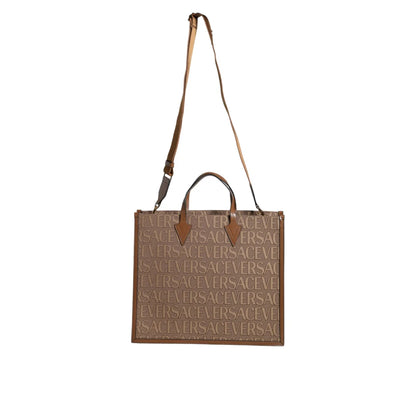 Versace Tote Solid Color Crossbody with Iconic Brand Logo