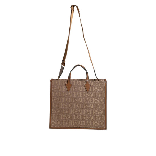 Versace Tote Solid Color Crossbody with Iconic Brand Logo