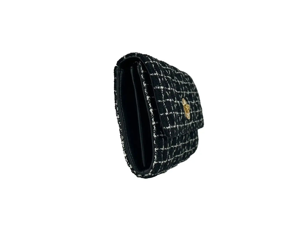 Versace - Wallet On A Chain Fabric Black Crossbody Bag