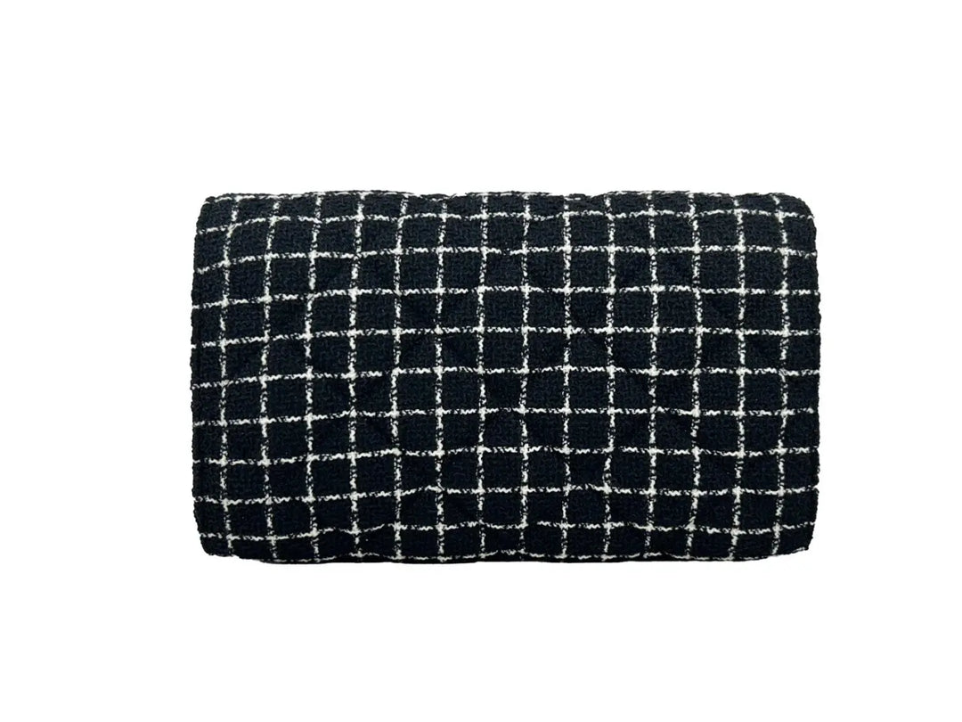 Versace Wallet On A Chain Fabric Black Crossbody Bag