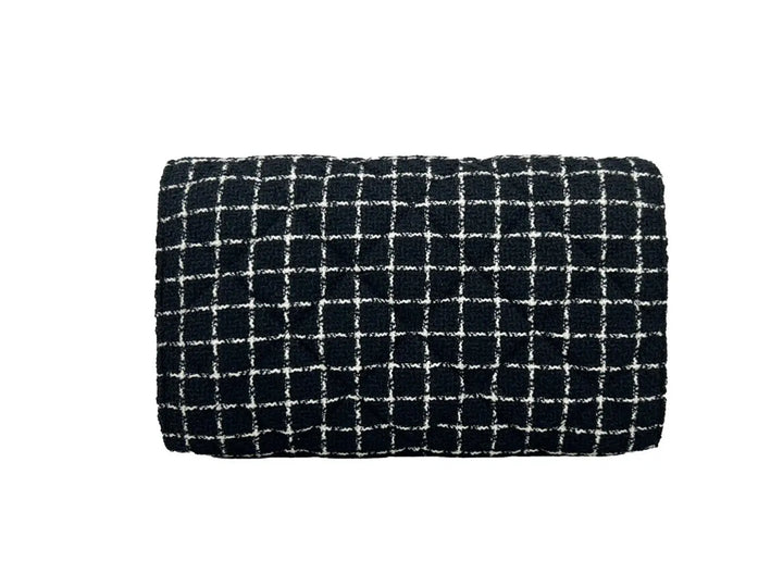 Versace Wallet On A Chain Fabric Black Crossbody Bag