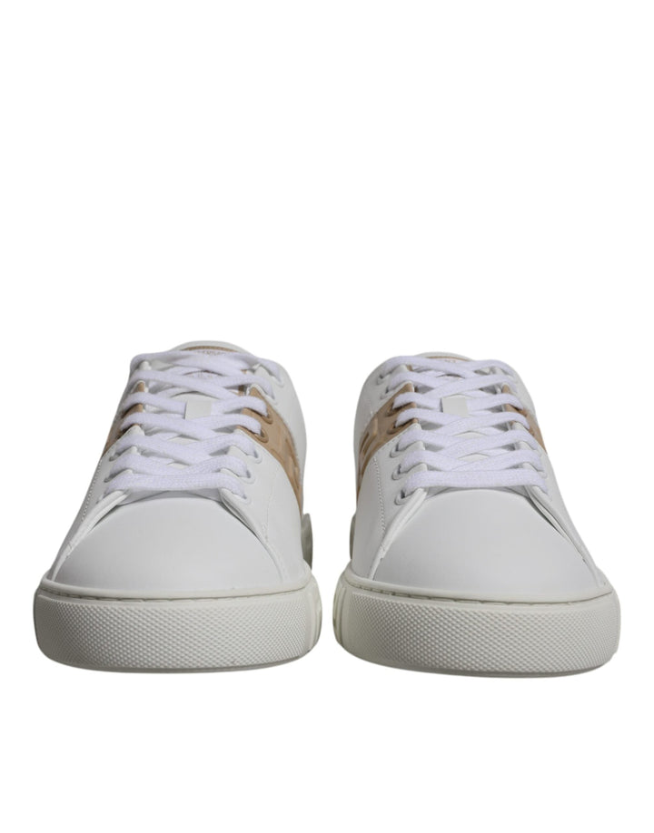 Versace White Brown Greca Print Tpu Low Top Men Sneakers Shoes