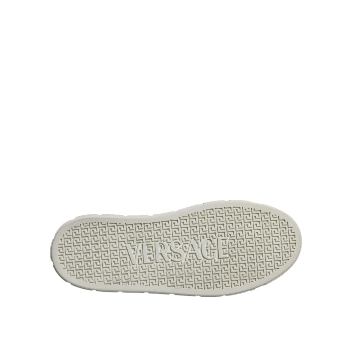 Versace White Brown Platform Sneakers with Signature Greca Detailing