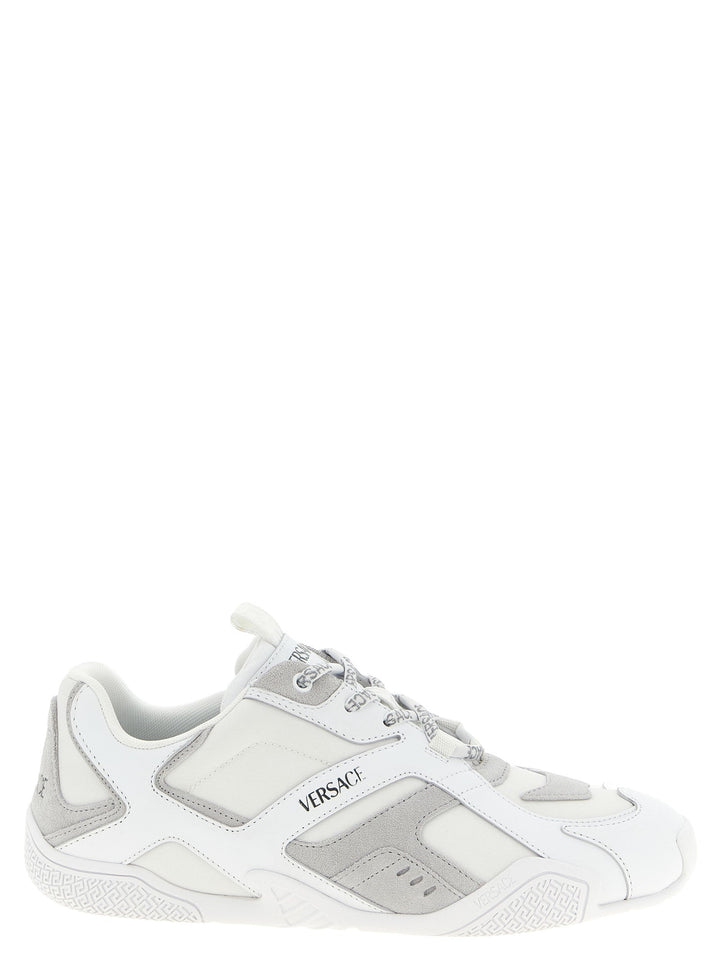 Versace White Calfskin Athletic Sneakers