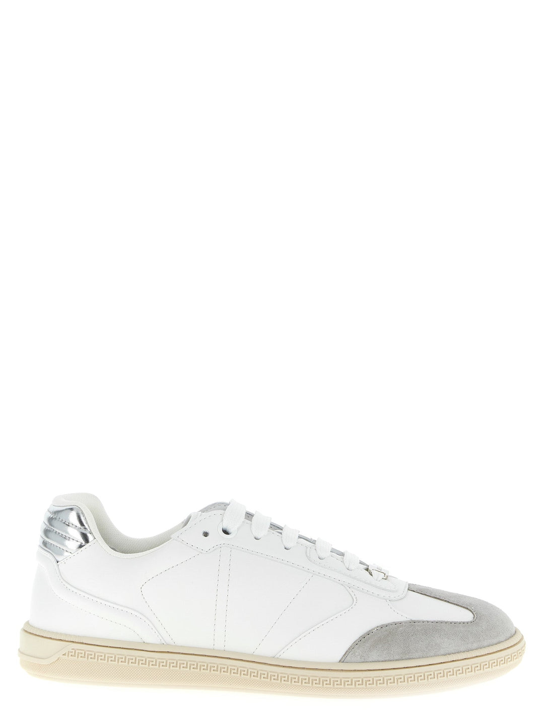 Versace White Calfskin Low Top Sneakers