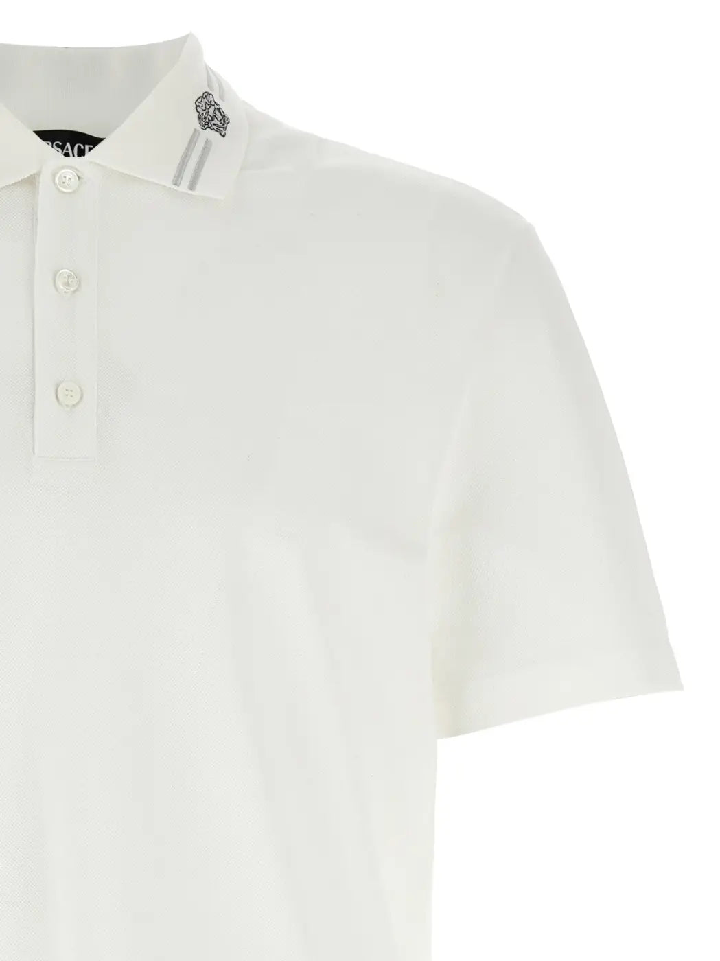 Versace White Cotton Polo Shirt