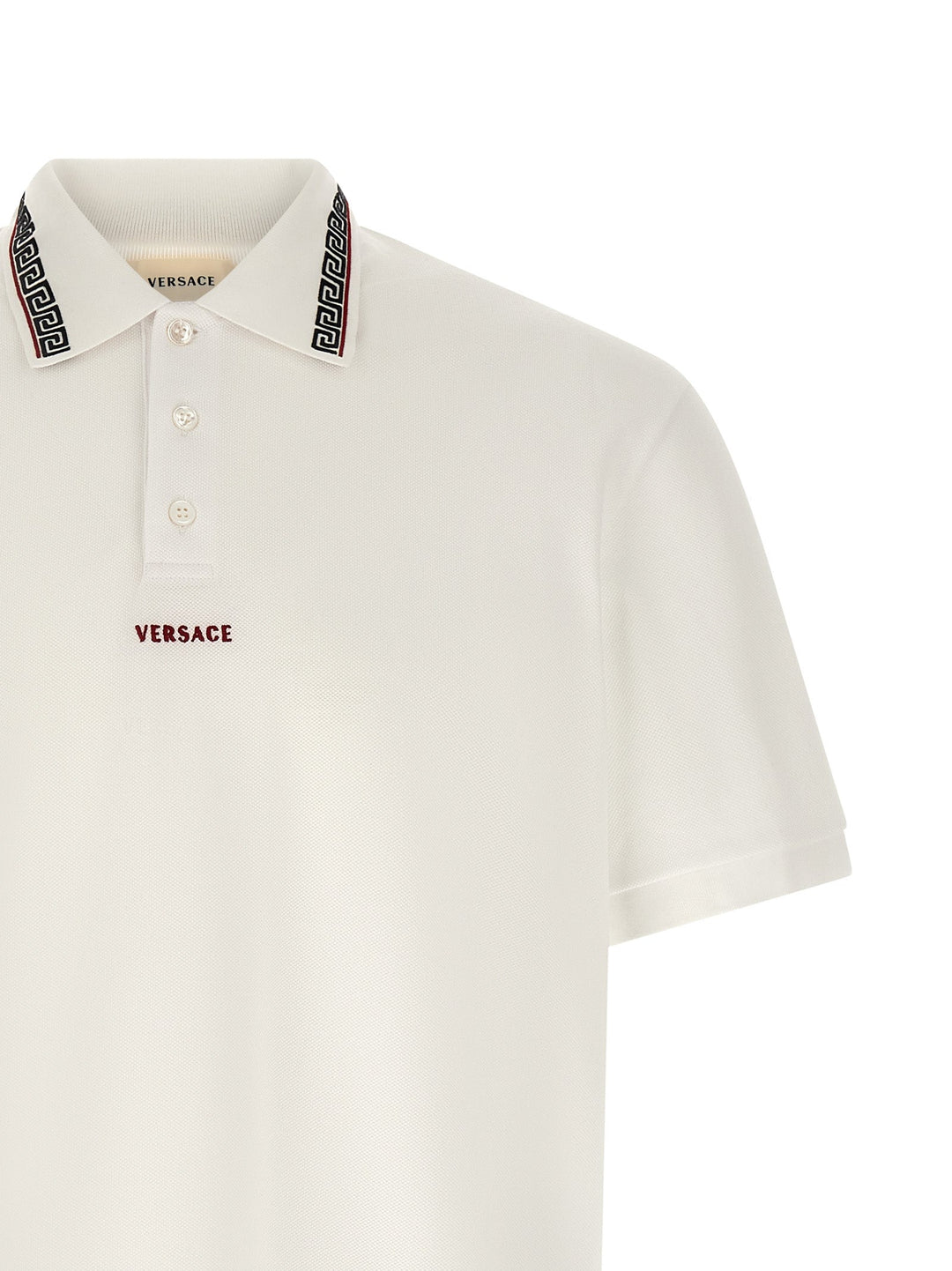 Versace White Cotton Polo Shirt