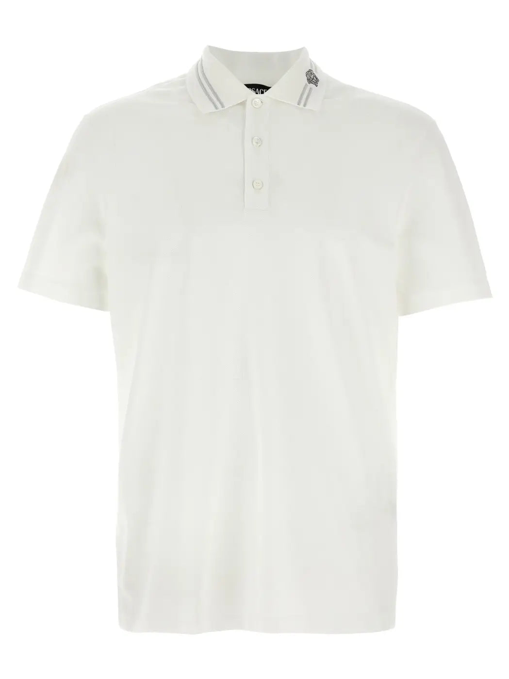 Versace White Cotton Polo Shirt
