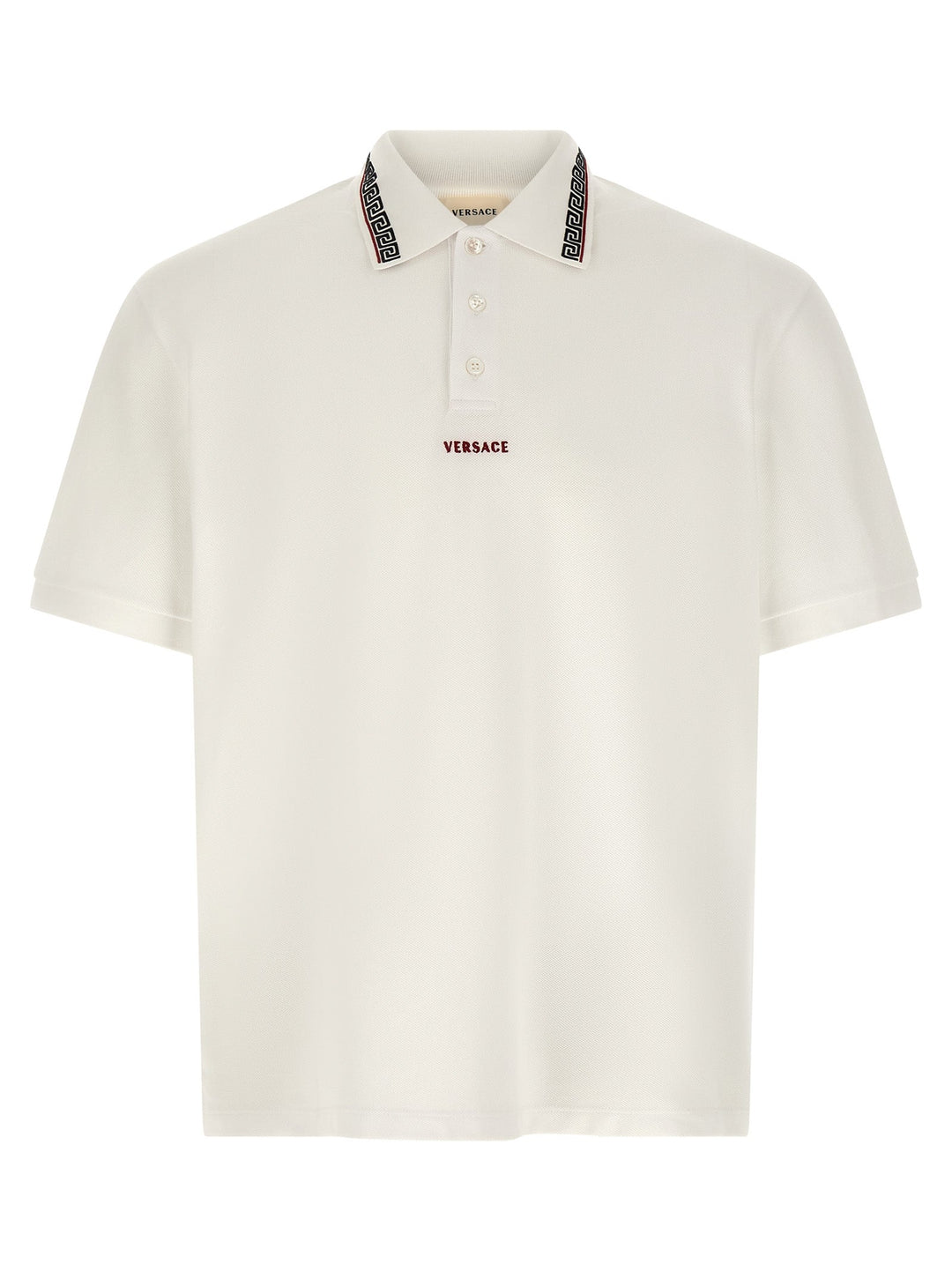 Versace White Cotton Polo Shirt
