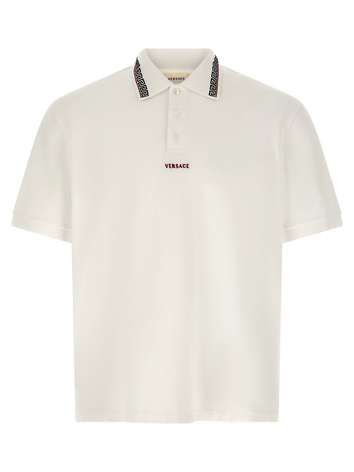 Versace White Cotton Polo Shirt