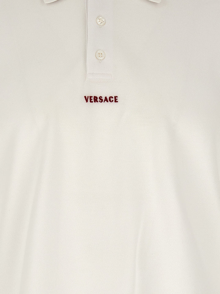 Versace White Cotton Polo Shirt