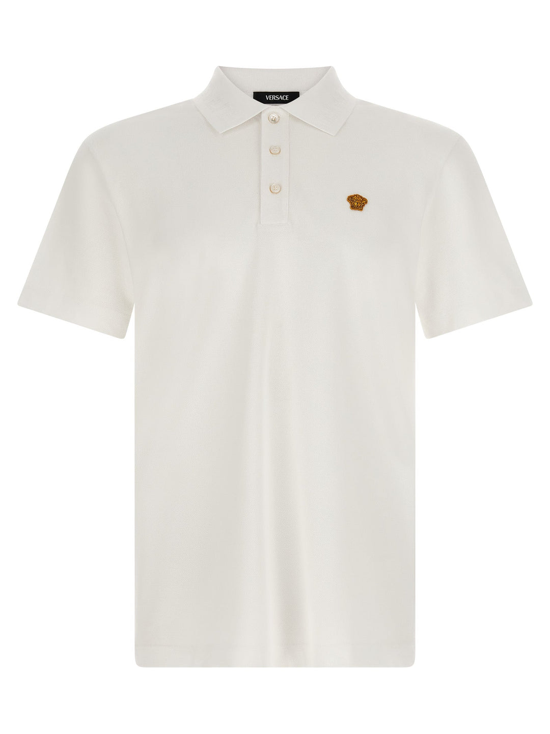 Versace White Cotton Polo Shirt