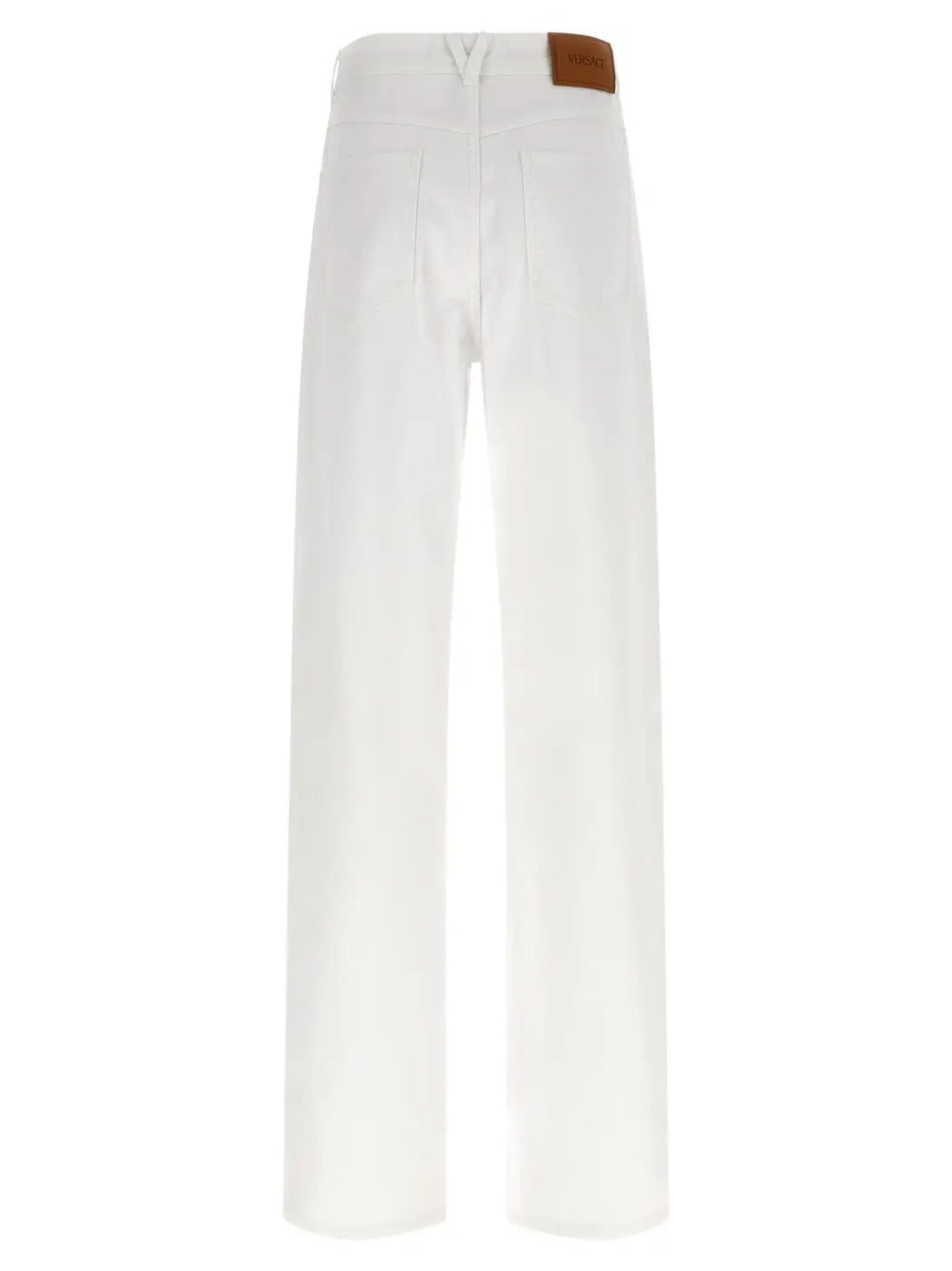 Versace White Cotton Straight-leg Jeans
