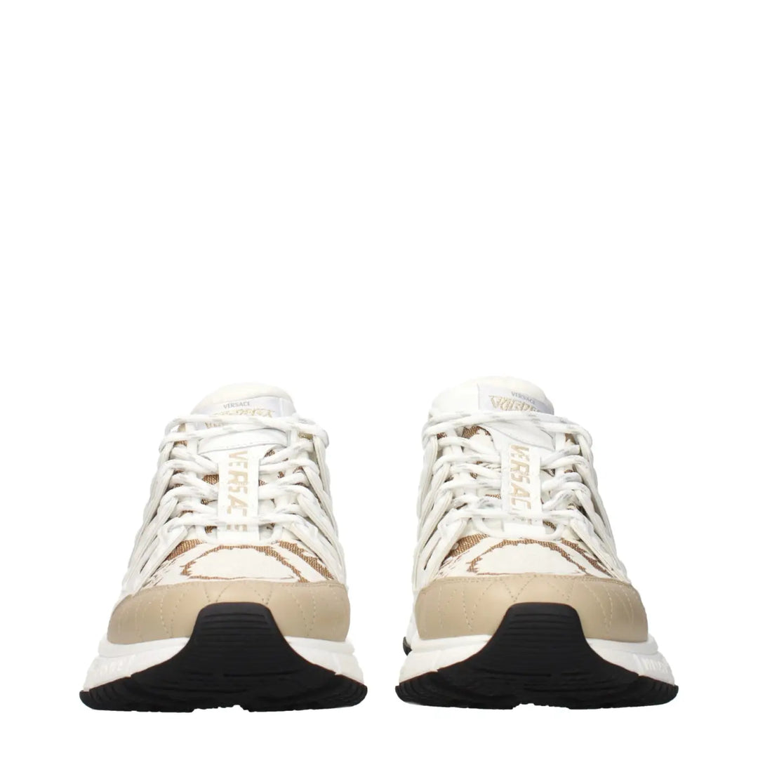 Versace White Fabric Athletic Sneakers