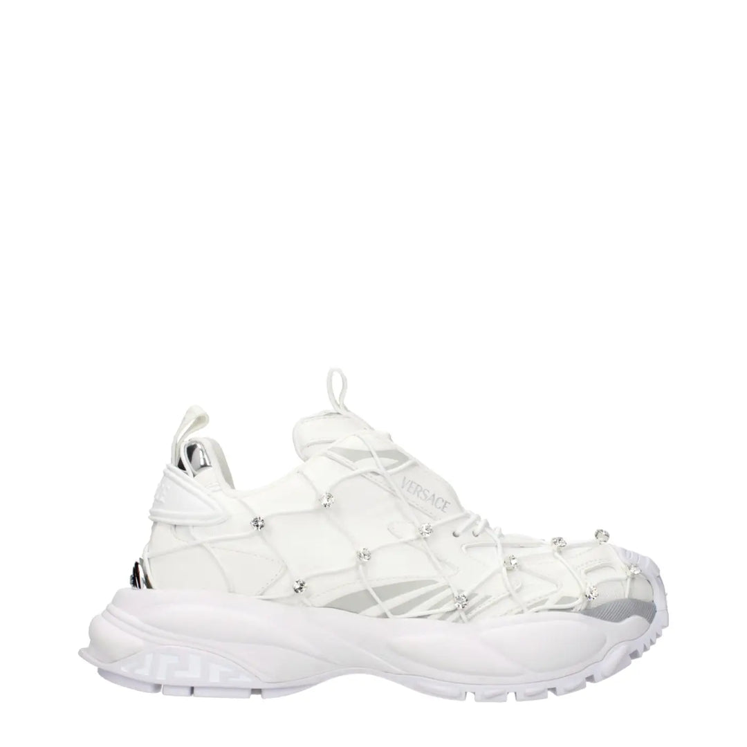 Versace White Fabric Sneakers