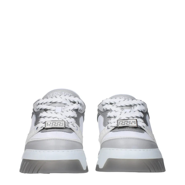 Versace White Leather Chunky Sneakers